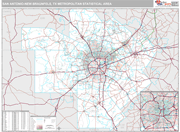 San Antonio-New Braunfels Wall Map Premium Style